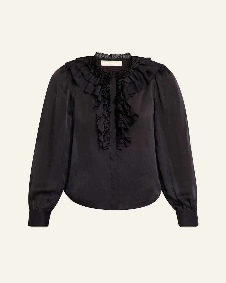Rouen Ruffled Silk Blouse